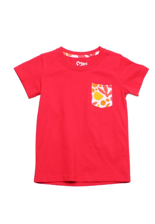 [PRE-ORDER] Abstract Flower Pocket Premium Boy's T-Shirt RED