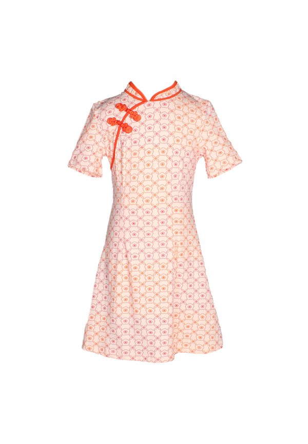 [PRE-ORDER] Kueh Bangkit Print Cheongsam Inspired Girl's Dress PINK