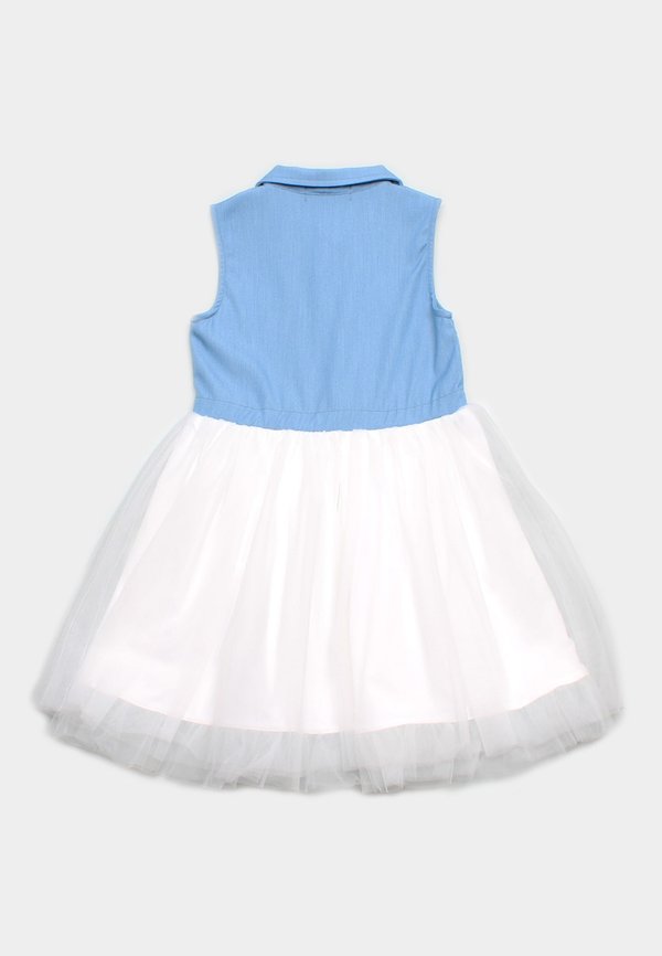 Denim Girl's Bubble Dress BLUE/WHITE