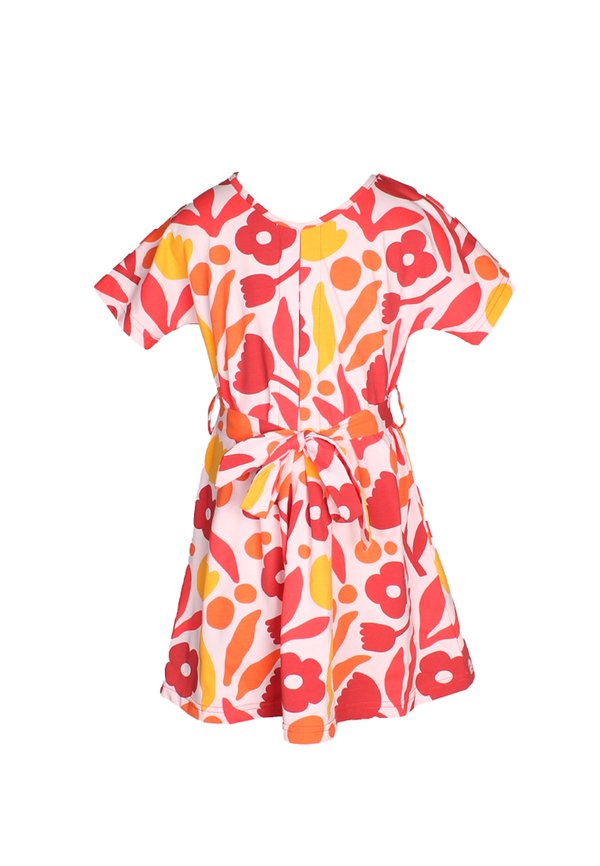 [PRE-ORDER] Abstract Flower Premium Girl's Flare Dress RED