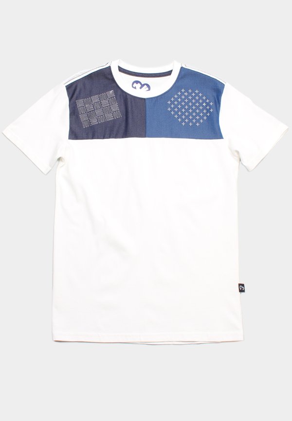 Sashiko Panel Premium Men's T-Shirt WHITE