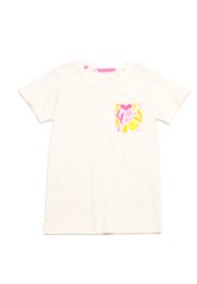 Abstract Flower Pocket Premium Boy's T-Shirt CREAM