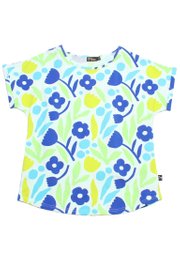 Abstract Flower Prints Ladies' Blouse GREEN