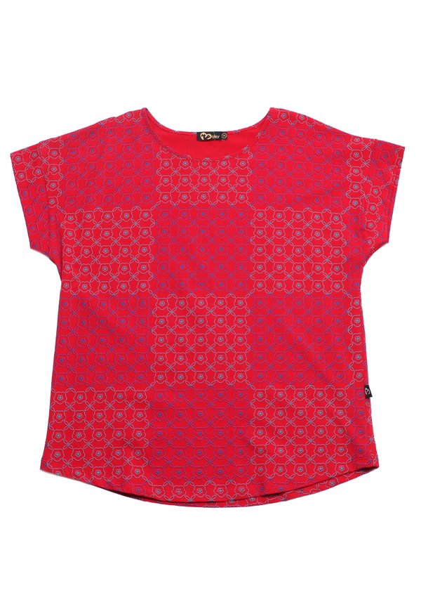 Kueh Bangkit Print Ladies' Blouse RED