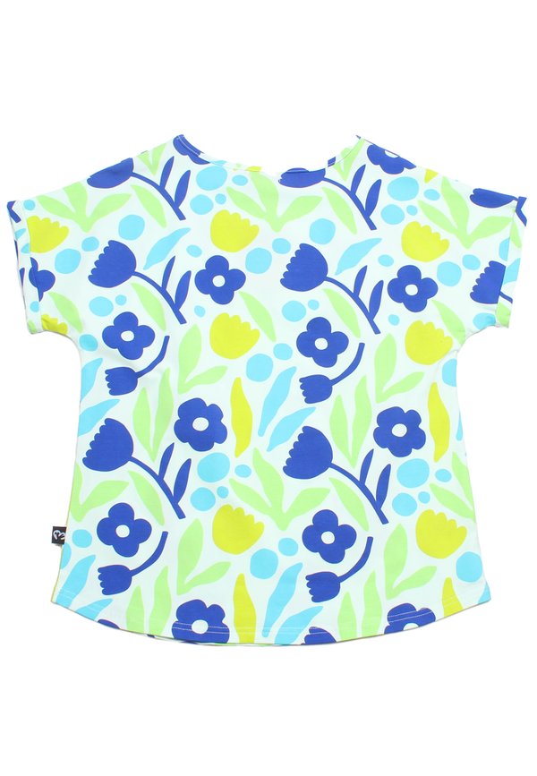 Abstract Flower Prints Ladies' Blouse GREEN