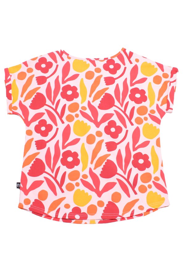 Abstract Flower Prints Ladies' Blouse RED