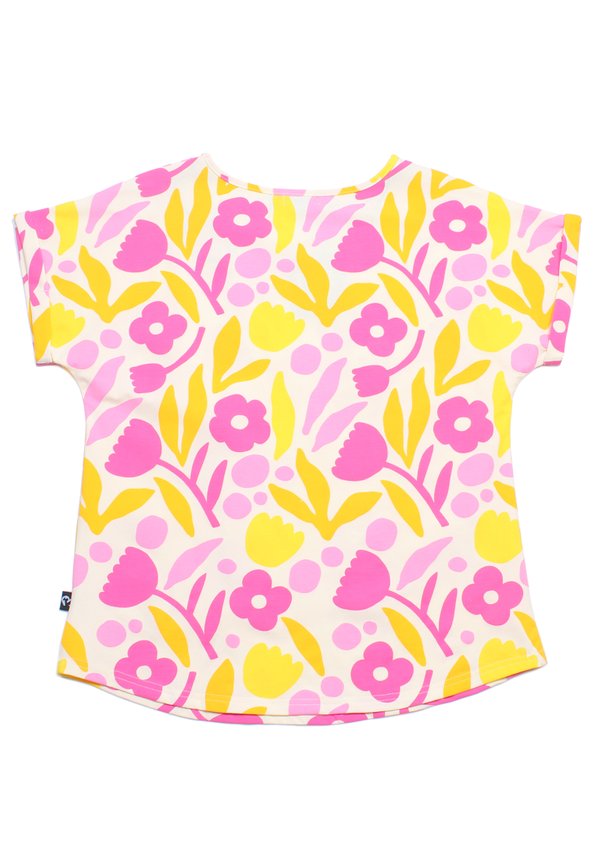 Abstract Flower Prints Ladies' Blouse YELLOW