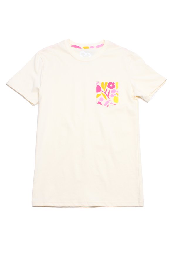 Abstract Flower Pocket Premium Men's T-Shirt CREAM