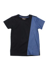 Denim Panel Boy's T-Shirt BLACK