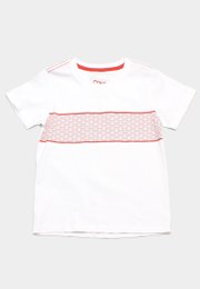 Japanese Motif Panel Prints Boy's T-Shirt RED