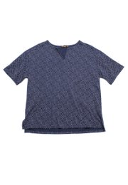 Sashiko Square Ladies' Blouse NAVY