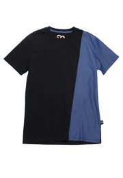 Denim Panel Men's T-Shirt BLACK
