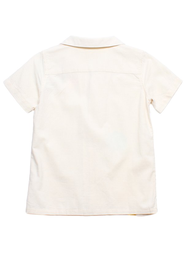 Circles Print Easy Short Sleeve Boy's Shirt CREAM