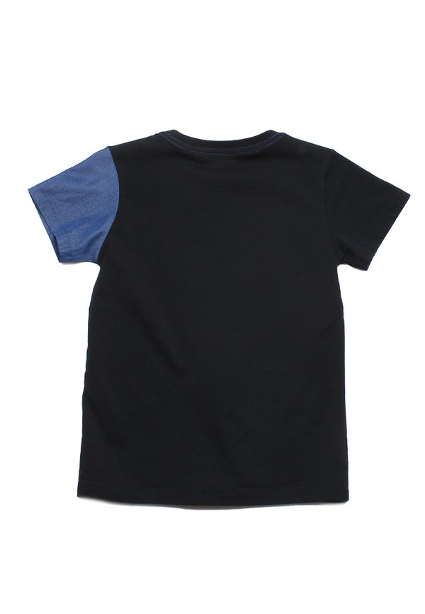 Denim Panel Boy's T-Shirt BLACK
