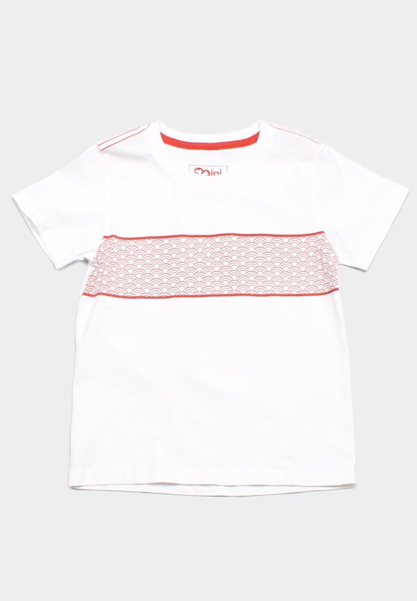 Japanese Motif Panel Prints Boy's T-Shirt RED