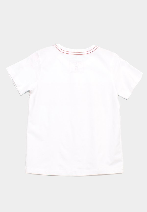 Japanese Motif Panel Prints Boy's T-Shirt RED