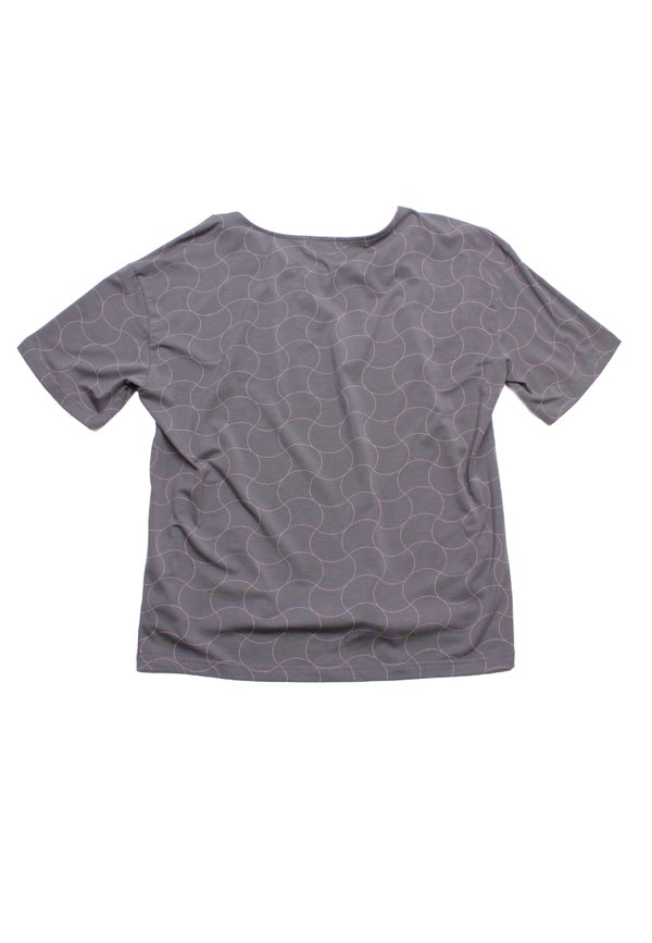 Sashiko Wave Ladies' Blouse GREY