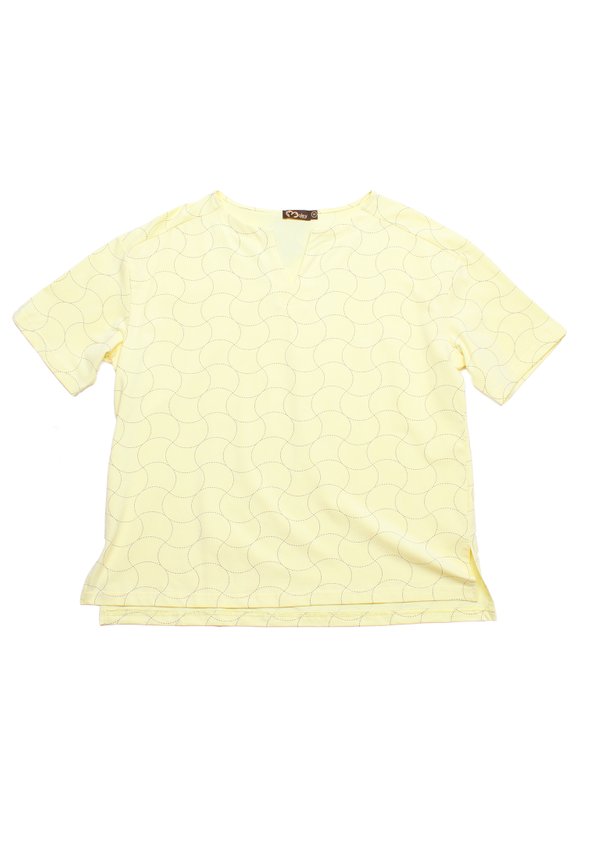 Sashiko Wave Ladies' Blouse YELLOW