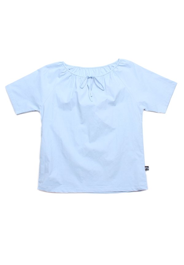 Linen String Top Ladies' Blouse BLUE