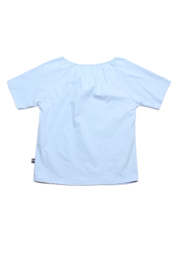 Linen String Top Ladies' Blouse BLUE