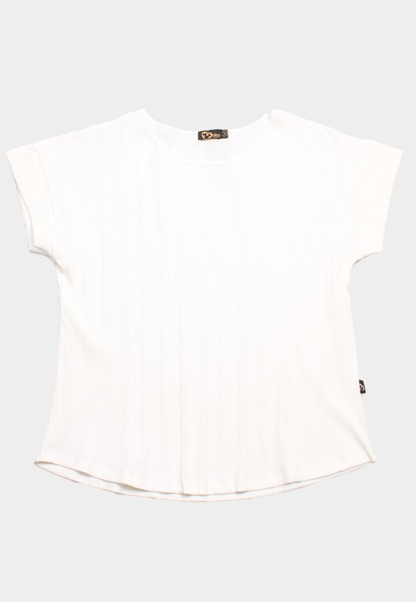 Ribbed Cotton Ladies' Blouse WHITE
