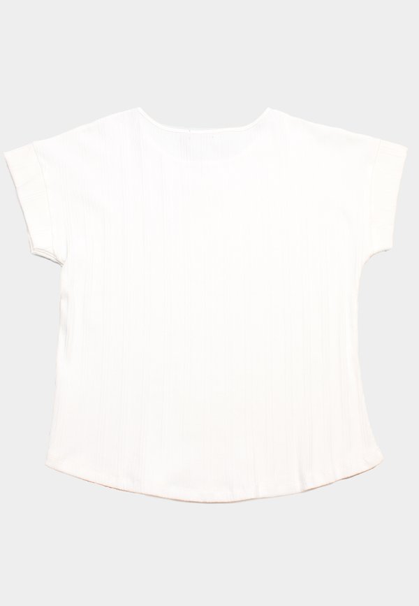 Ribbed Cotton Ladies' Blouse WHITE