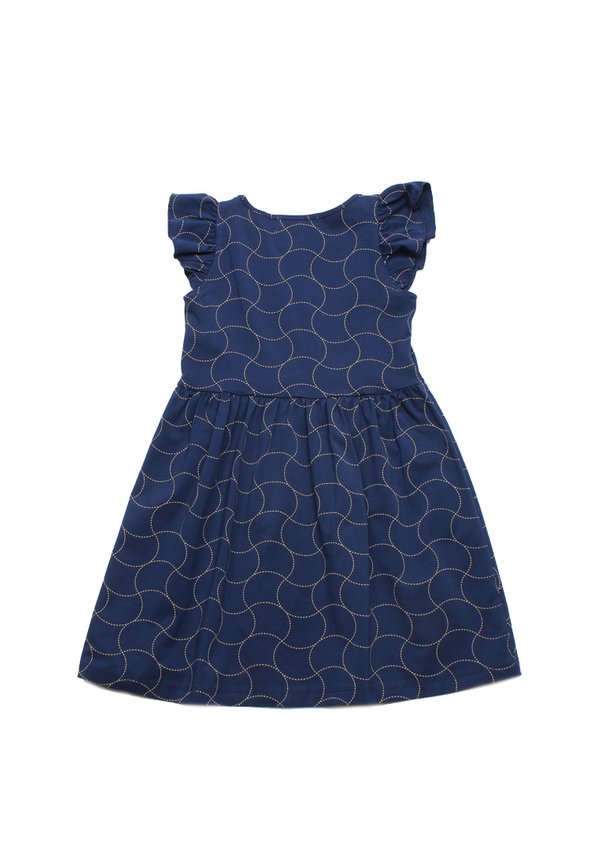 Sashiko Wave Girl's Dress NAVY