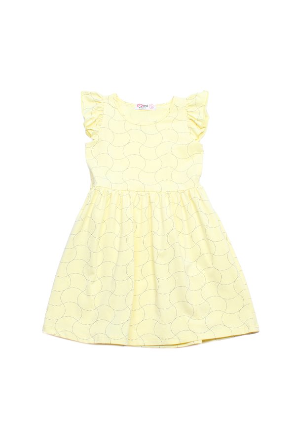 Sashiko Wave Girl's Dress YELLOW
