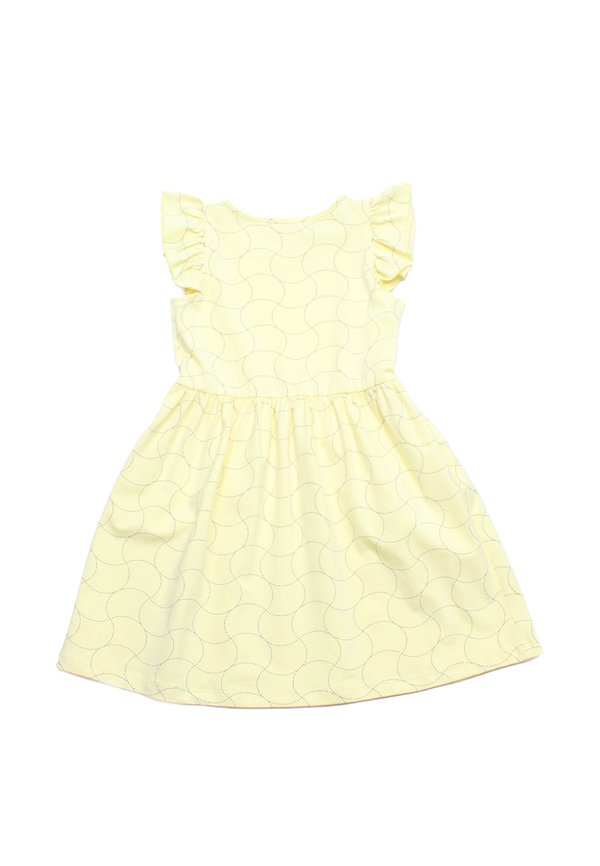 Sashiko Wave Girl's Dress YELLOW