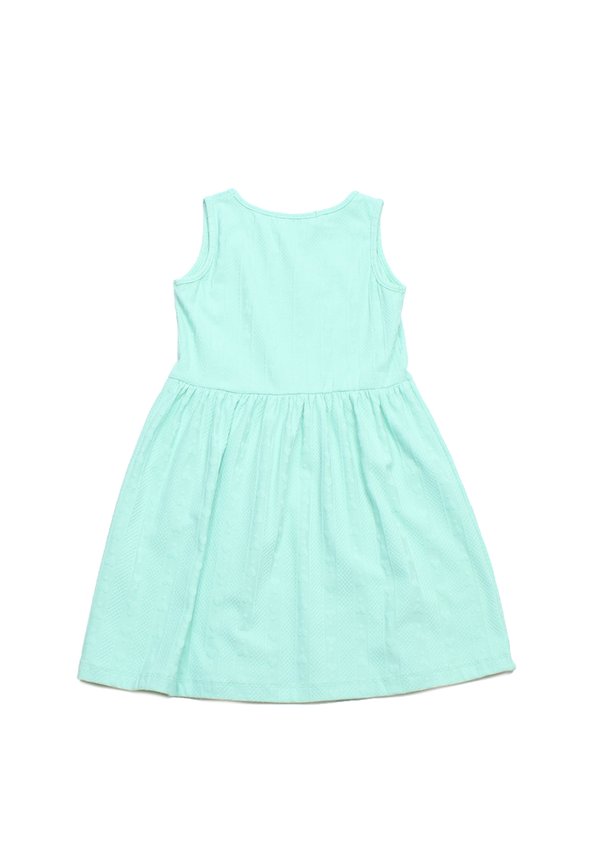 Vertical Textured Girl's Dress GREEN