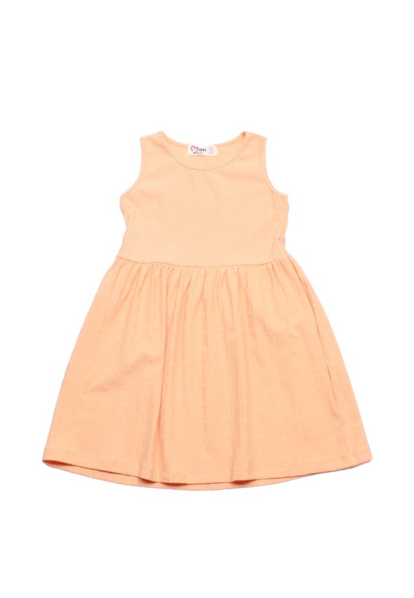 Vertical Textured Girl's Dress ORANGE
