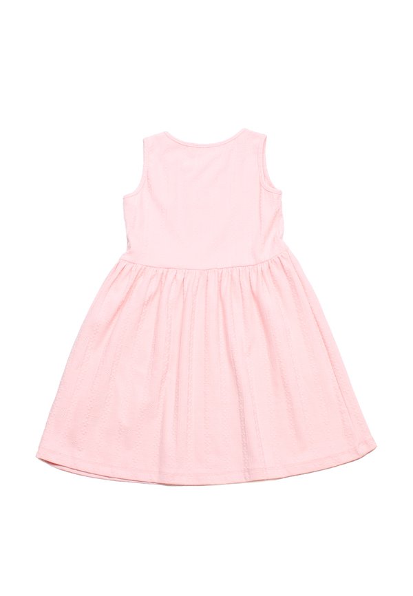 Vertical Textured Girl's Dress PINK