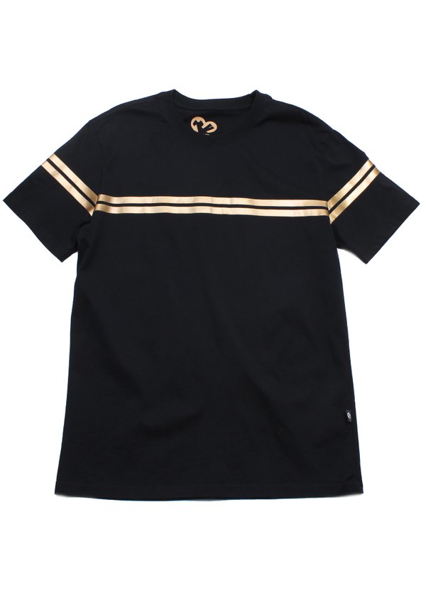 Twin Stripe Men's T-Shirt BLACK