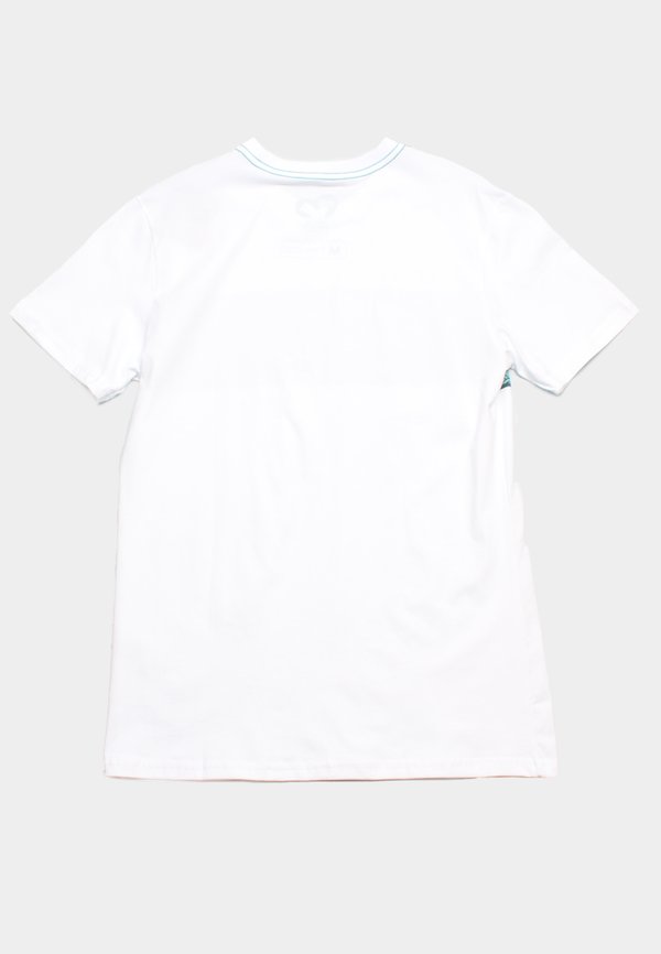 Japanese Motif Panel Prints Men's T-Shirt CYAN