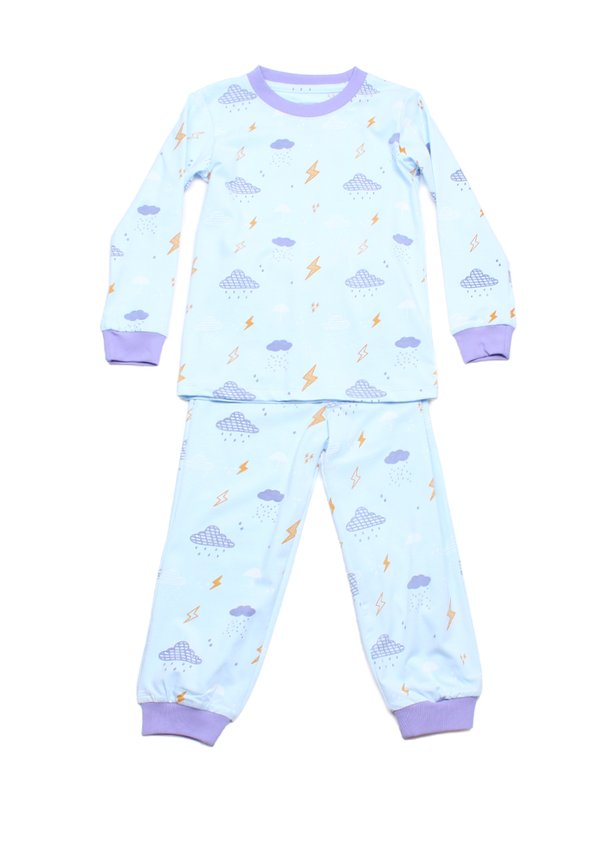 Weather Series Lightning Clouds Premium Kids' Pyjamas Set BLUE