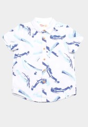 Paint Brush Premium Short Sleeve Boy's Shirt WHITE