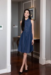 Denim Premium Ladies' Shirt Dress NAVY