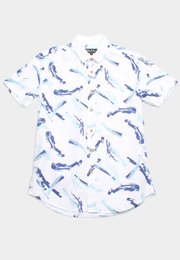 Paint Brush Premium Short Sleeve Men's Shirt WHITE