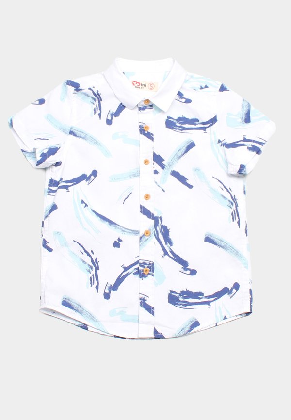 Paint Brush Premium Short Sleeve Boy's Shirt WHITE