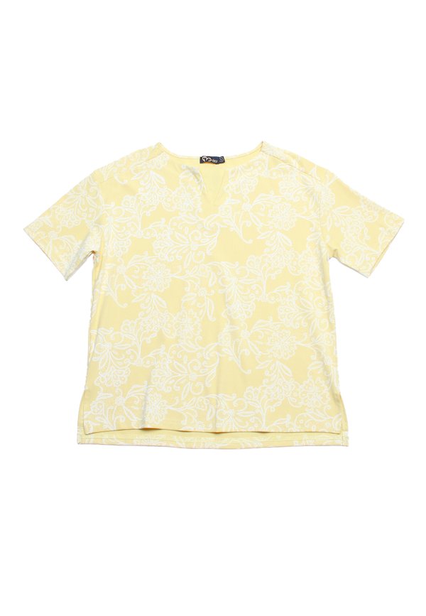 Floral Print Ladies' Blouse YELLOW