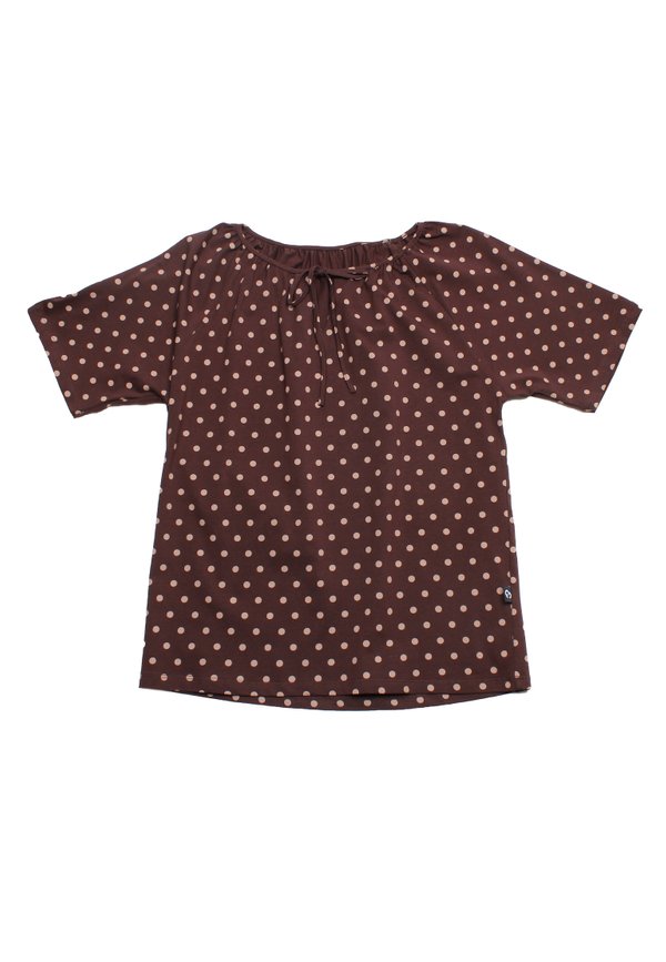 Polka Dot String Top Ladies' Blouse BROWN