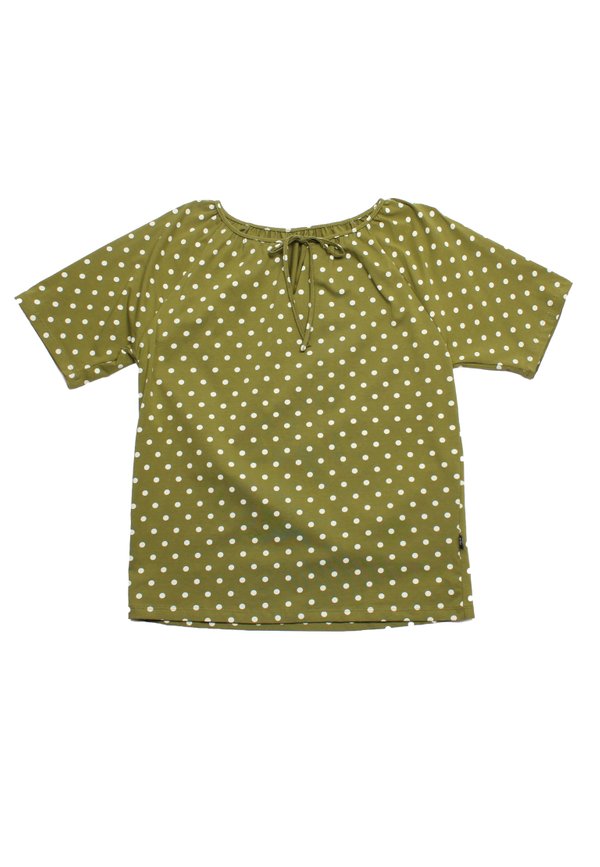 Polka Dot String Top Ladies' Blouse GREEN
