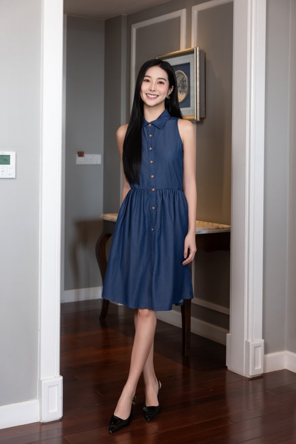 Denim Premium Ladies' Shirt Dress NAVY