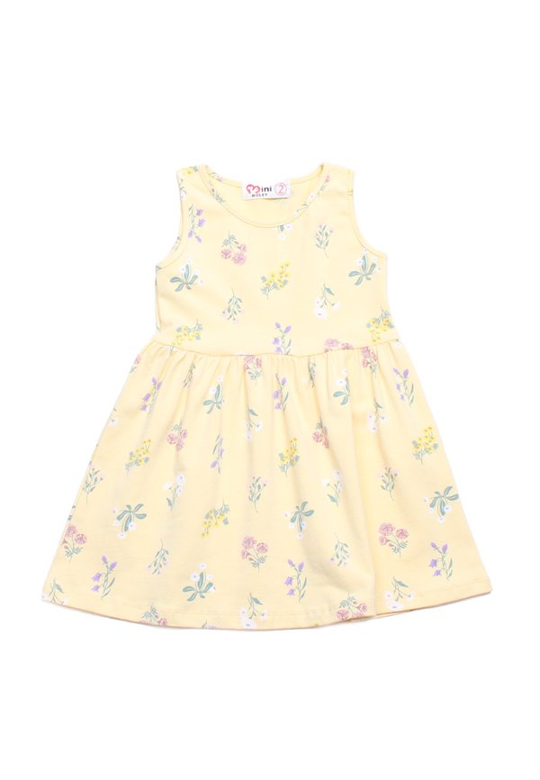 Pastel Floral Classic Girl's Dress YELLOW