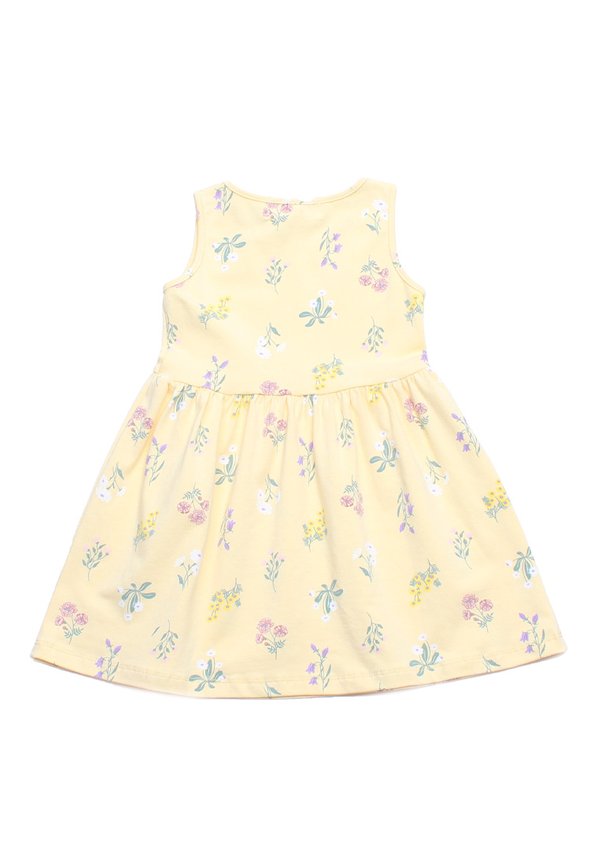 Pastel Floral Classic Girl's Dress YELLOW