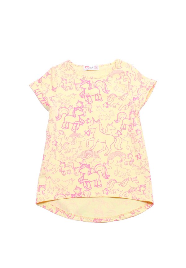 Unicorn Doodle Girl's T-Shirt YELLOW