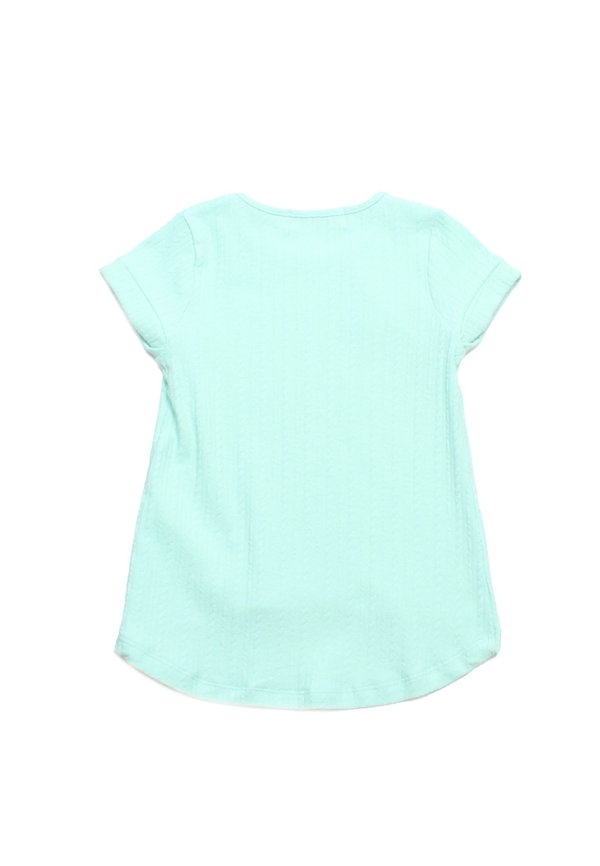 Thread Textured Girl's T-Shirt GREEN