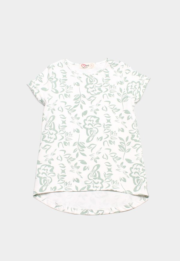 Mono Graffiti Floral Girl's T-Shirt GREEN