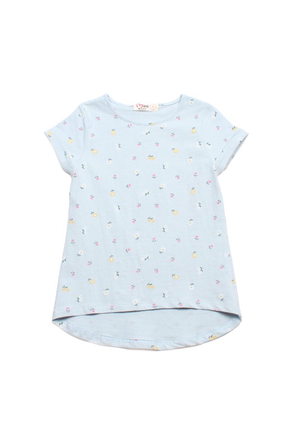 Petit Flora Ribbed Girl's T-Shirt BLUE