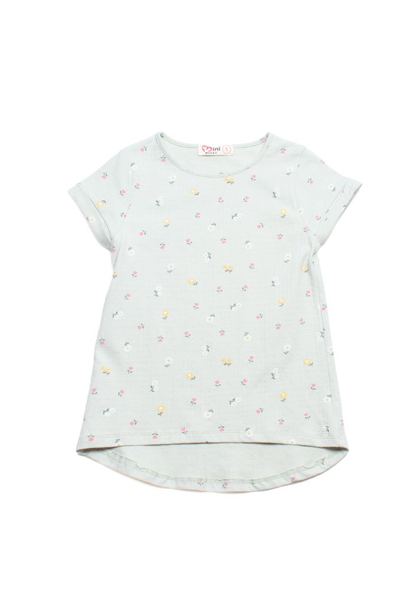 Petit Flora Ribbed Girl's T-Shirt GREEN